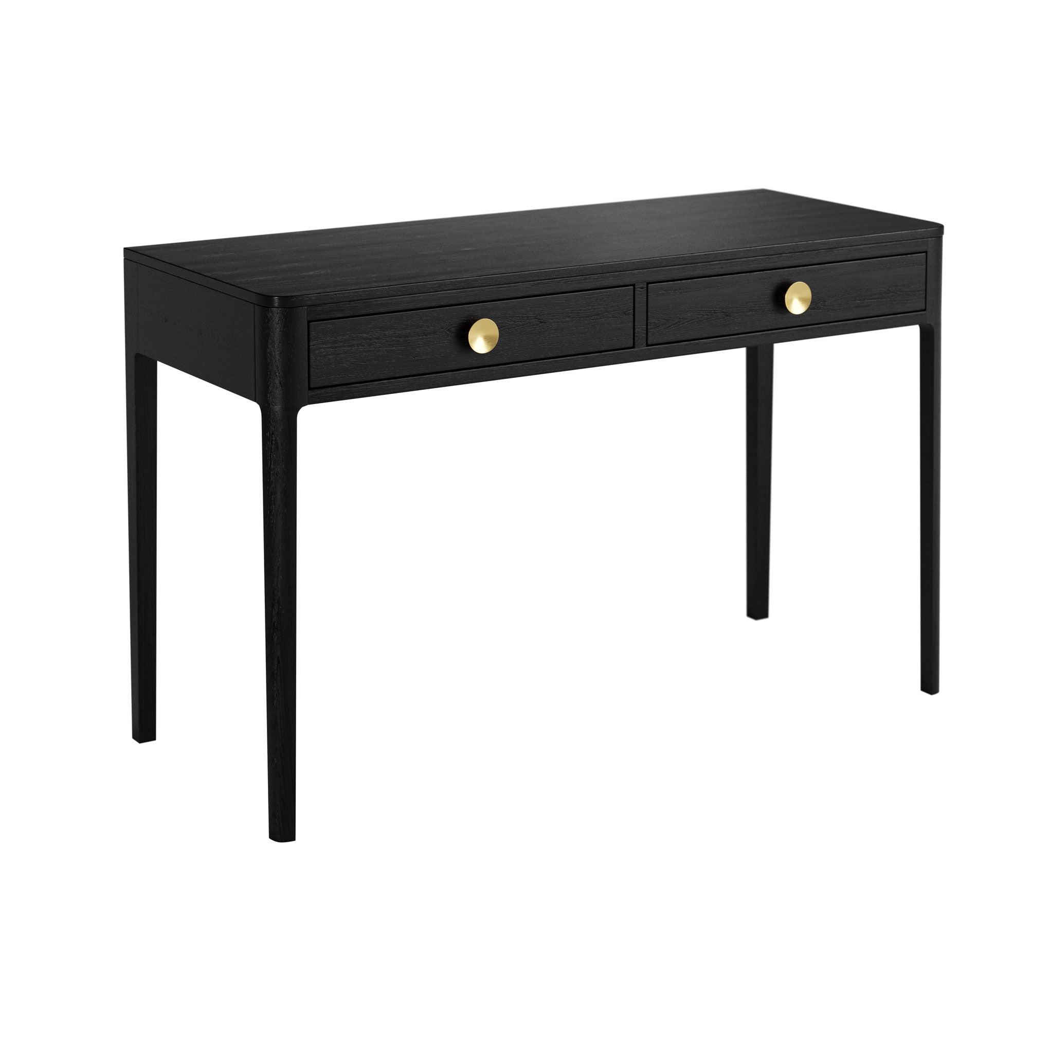 DI Designs Abberley Black Oak Wood & Gold Desk